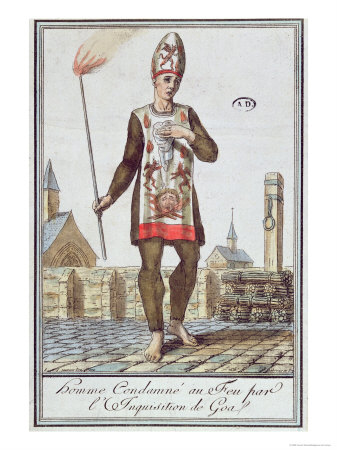 man condemned by the inquisition of goa to be burnt at the stake late 18th century
