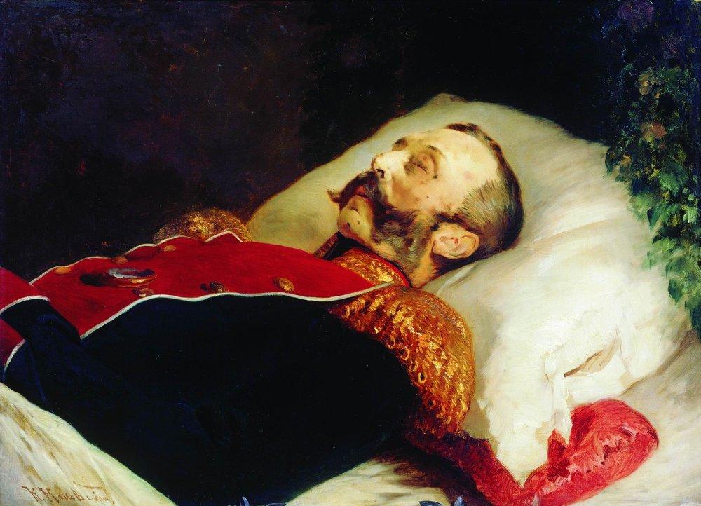 Konstantin Makovsky Alexander II na smertnom odre 1881