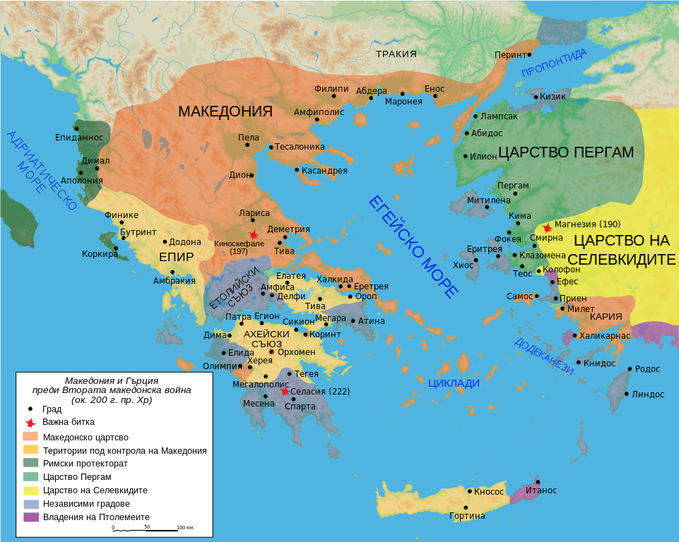 961px Map Macedonia 200 BC bg.svg