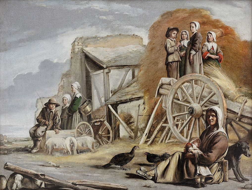 "Каручката" -връщане от сенокос, картина на Луи Ле Нен, 1641 г. Louis Le Nain La Charrette