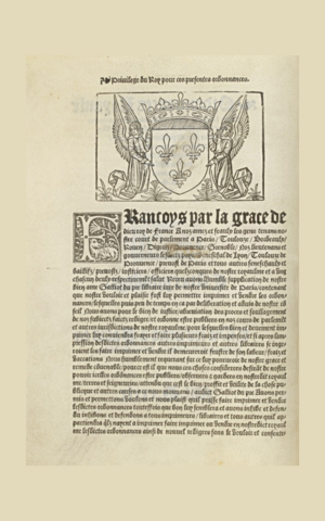 Ordonnance de Villers Cotterets privilges du roi