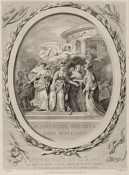Gravure allgorique sur le traite de paix de 1763
