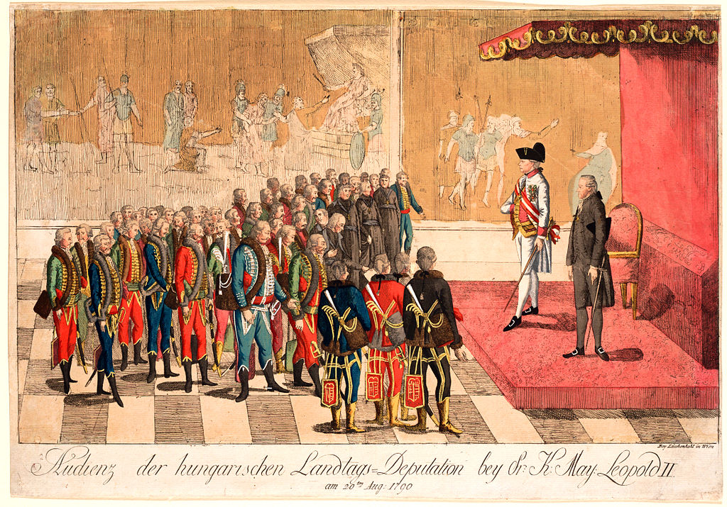 Audiens der hungarischen Landtags Deputation bey Leopold II