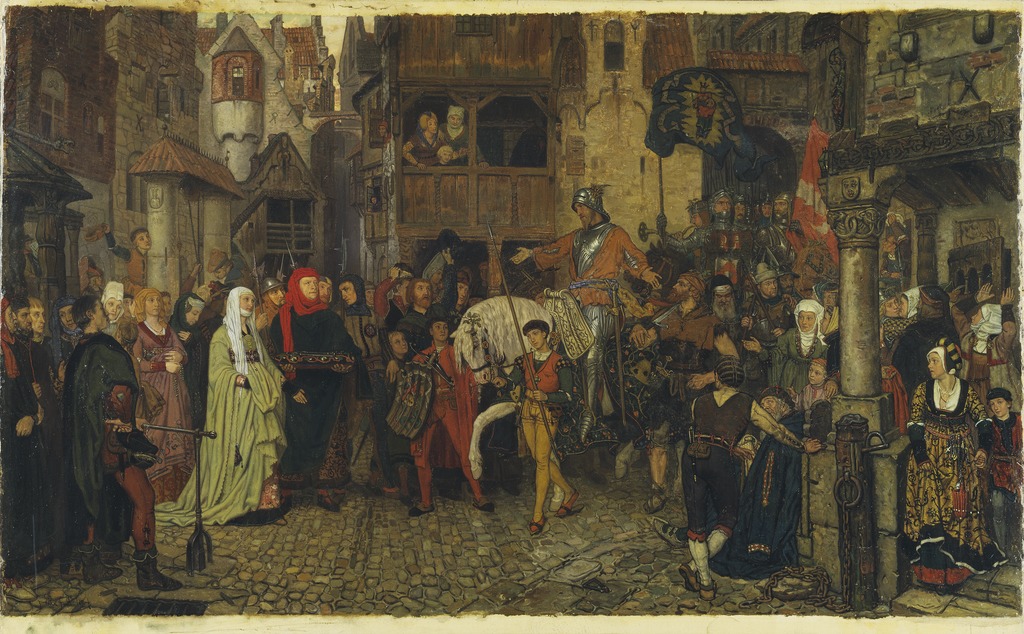 Влизането на Стен Стуре в Стокхолм. Картина на Георг Розен, 1864 г. The Entry of Sten Sture the Elder into Stockholm Georg von Rosen Nationalmuseum 19214.tif