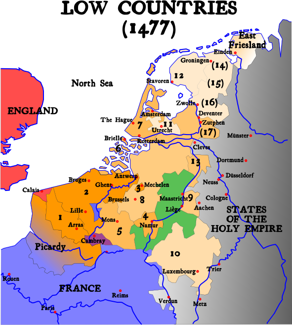 Map Burgundian Netherlands 1477 en