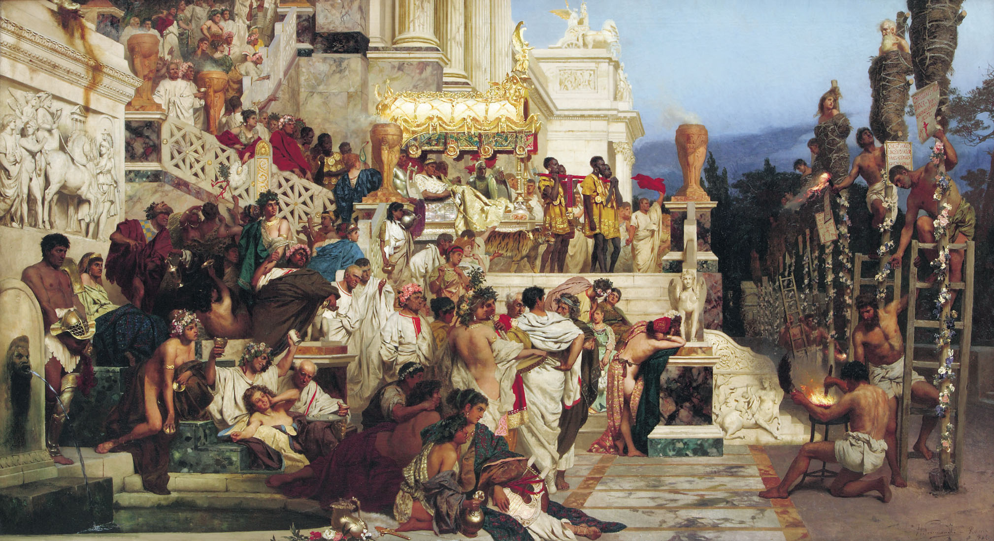 "Факлите на Нерон" - репродукция на на картина на Хенри Семирадски, 1882 Siemiradski Fackeln