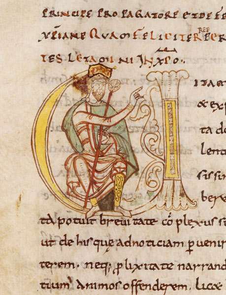 ginhard Vita Caroli magni imperatoris Lettrine V historie Charlemagne assis