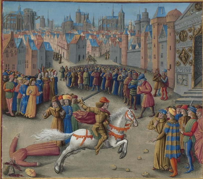 Franais 5594 fol. 193v haut Mort dtienne Hagiochristophorits