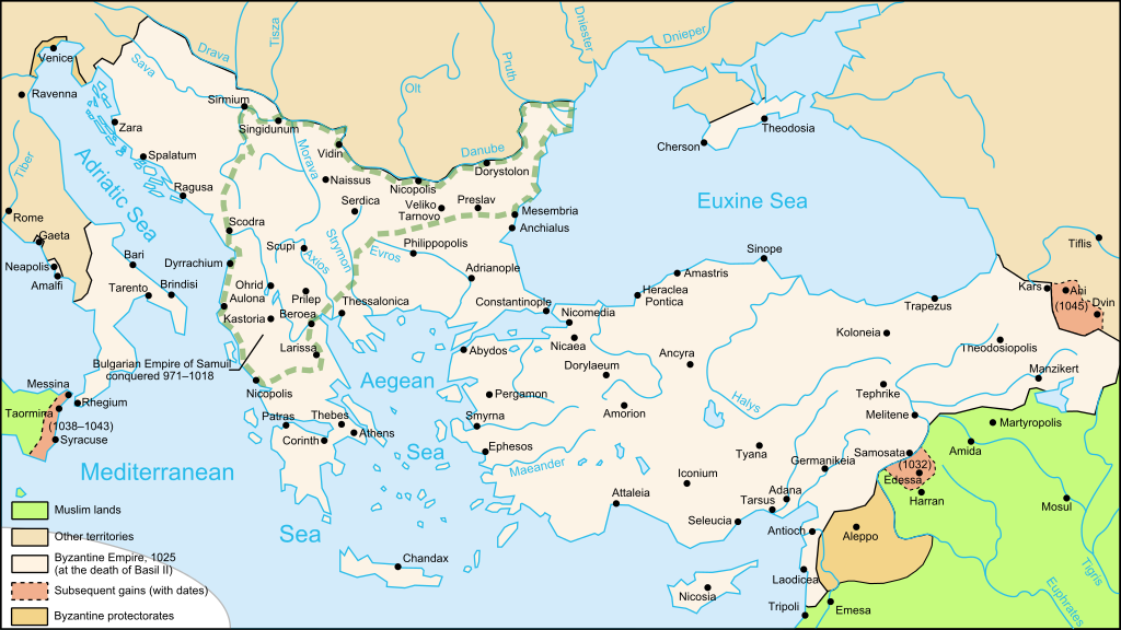 Map Byzantine Empire 1025 en.svg