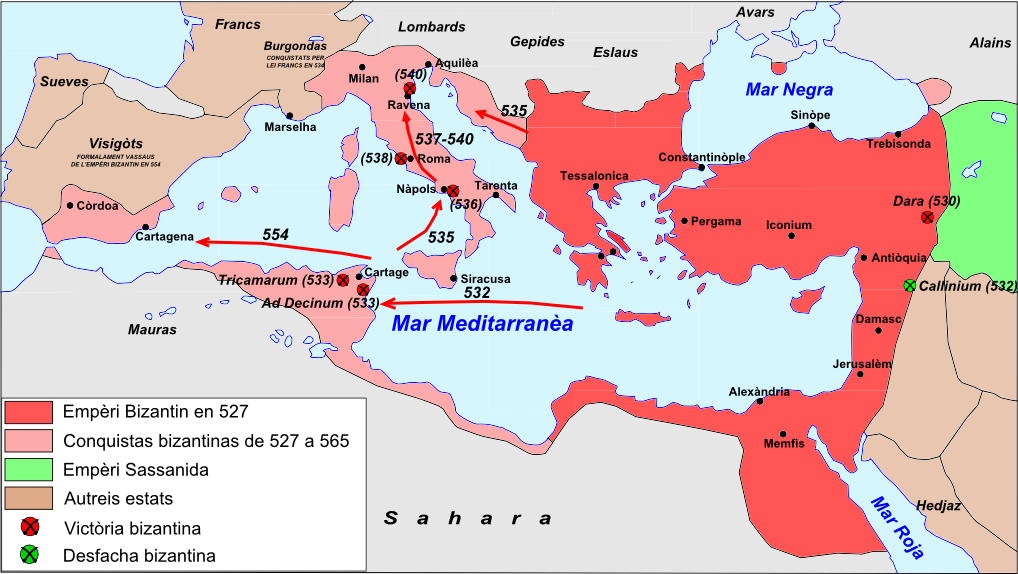 Византийската реконкиста при Юстиниан I Empri Bizantin Rine de Justinian