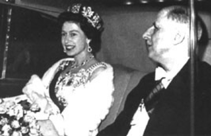 Президентът на френската република и кралица Елизабет ІІ, 1960