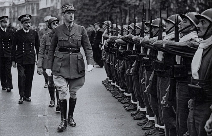 Първият преглед на свободните френски сили от Дьо Гол. Лондон, 14 юли 1940 г.