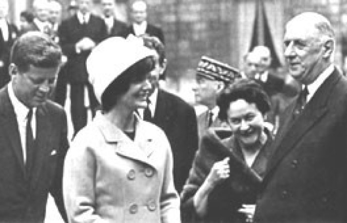 Американският и френският президент със съпругите им Жаклин и Ивон, 1961 г.